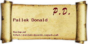 Pallek Donald névjegykártya